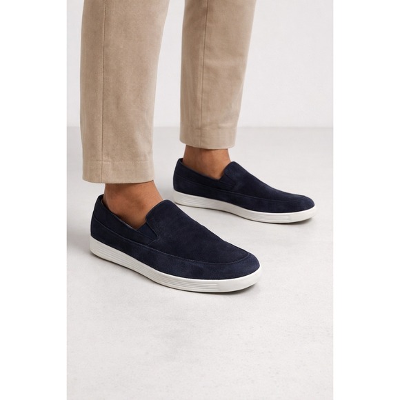 Prada Suede Navy Blue Slip On Sneakers Shoes Men UK 8 US 10 10.5
